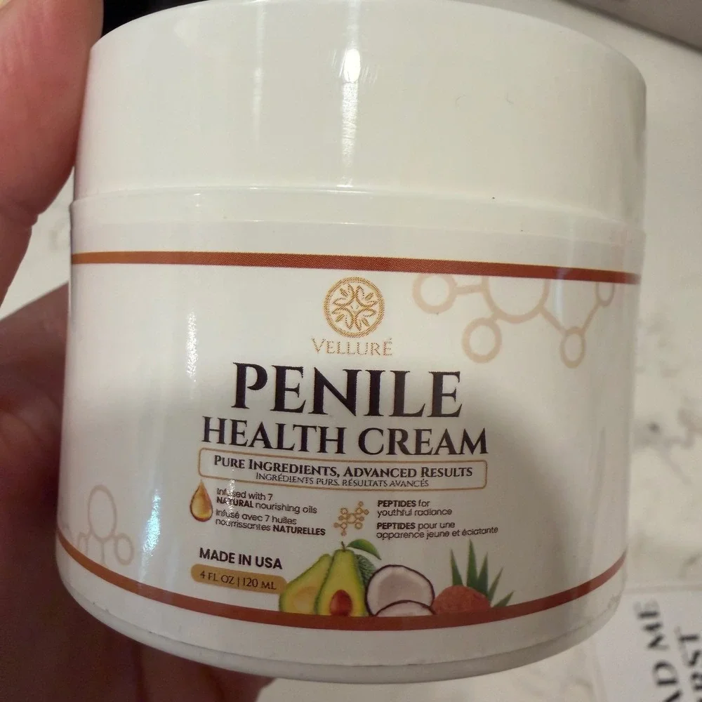 Vellure Penile Health Cream 4oz 120ml Natural Oils Peptides Made in USA New